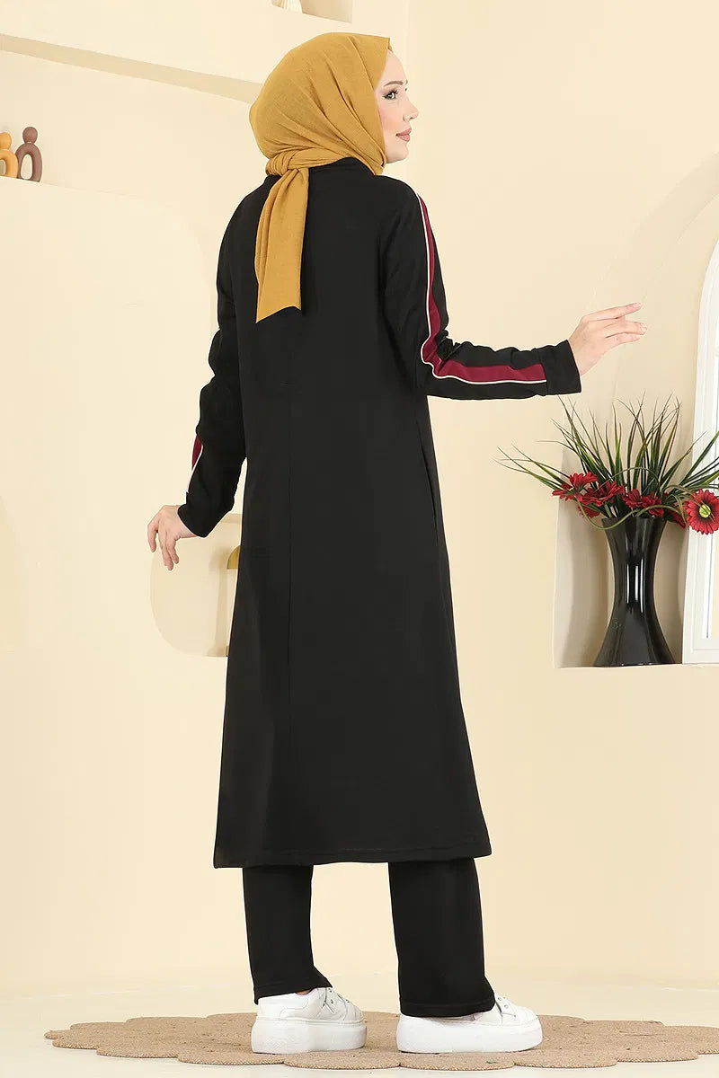 Sport Luxe Zip Tunic & Wide-Leg Pants Set