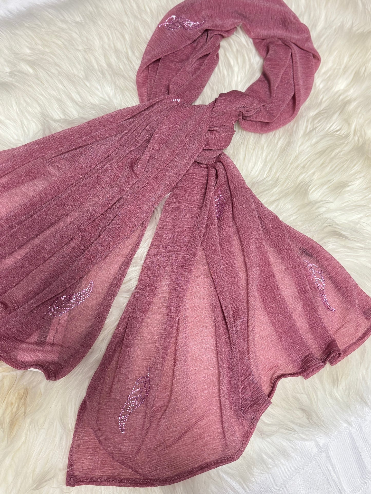 Cashmere shawl with strass