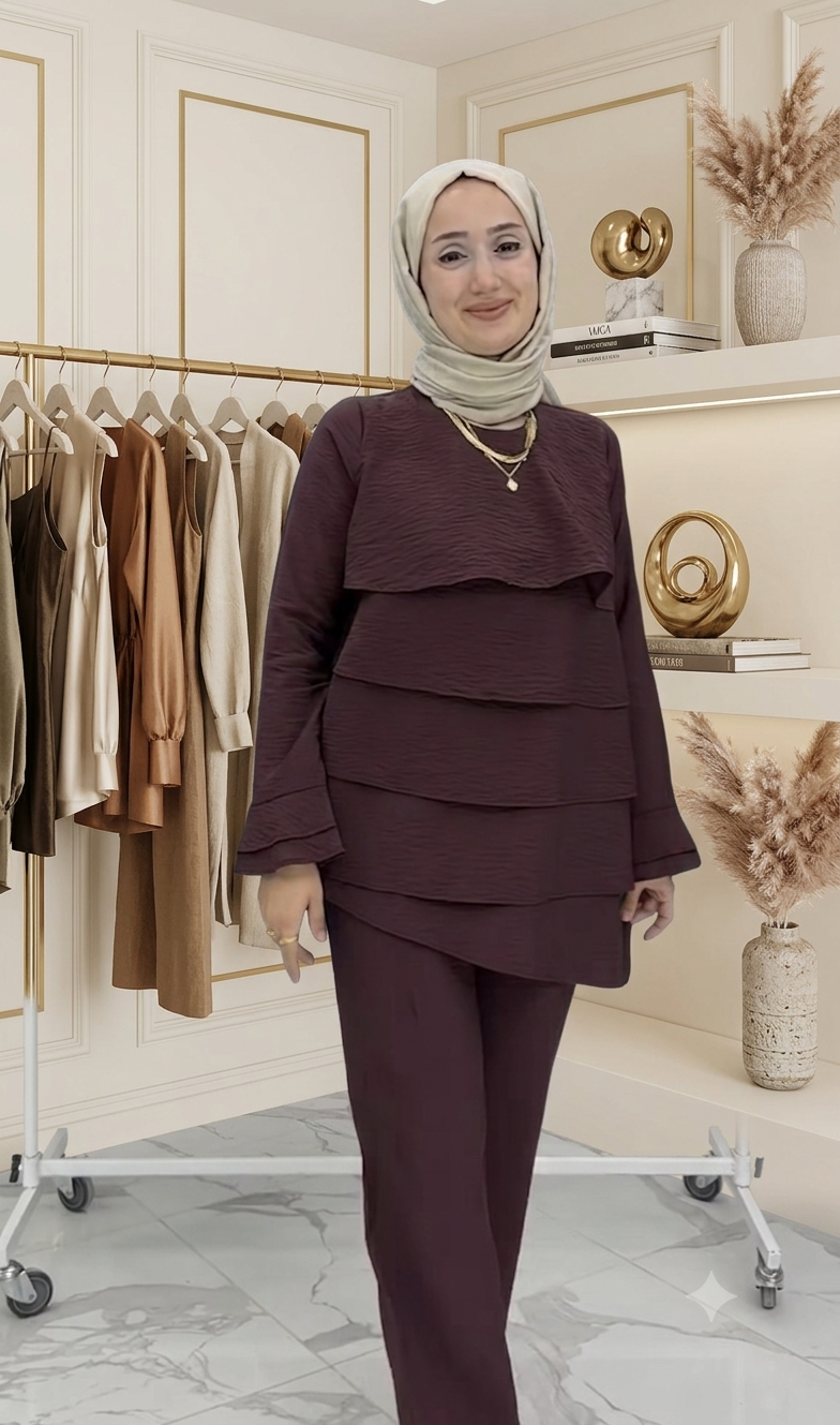 Layered Modest Tunic & Pants Set