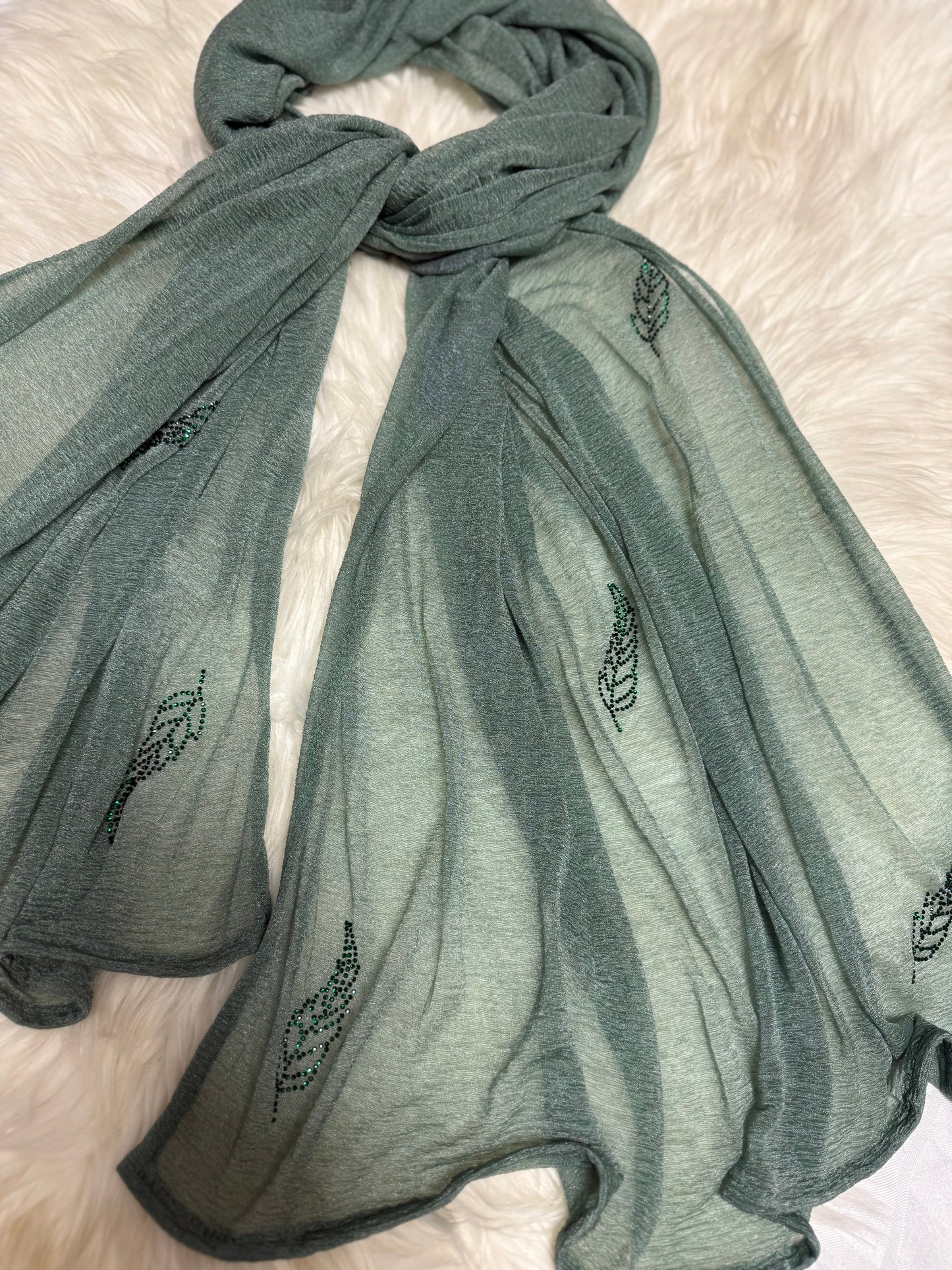 Cashmere shawl with strass