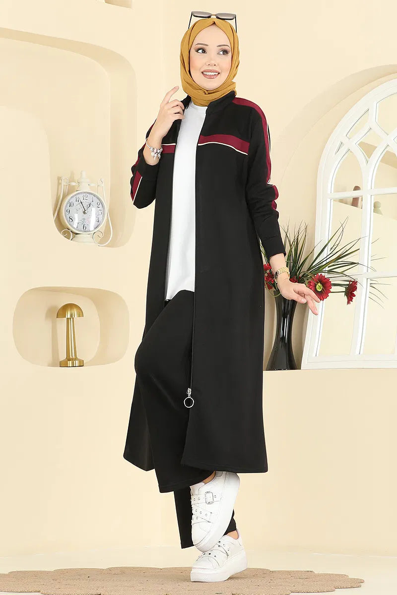 Sport Luxe Zip Tunic & Wide-Leg Pants Set