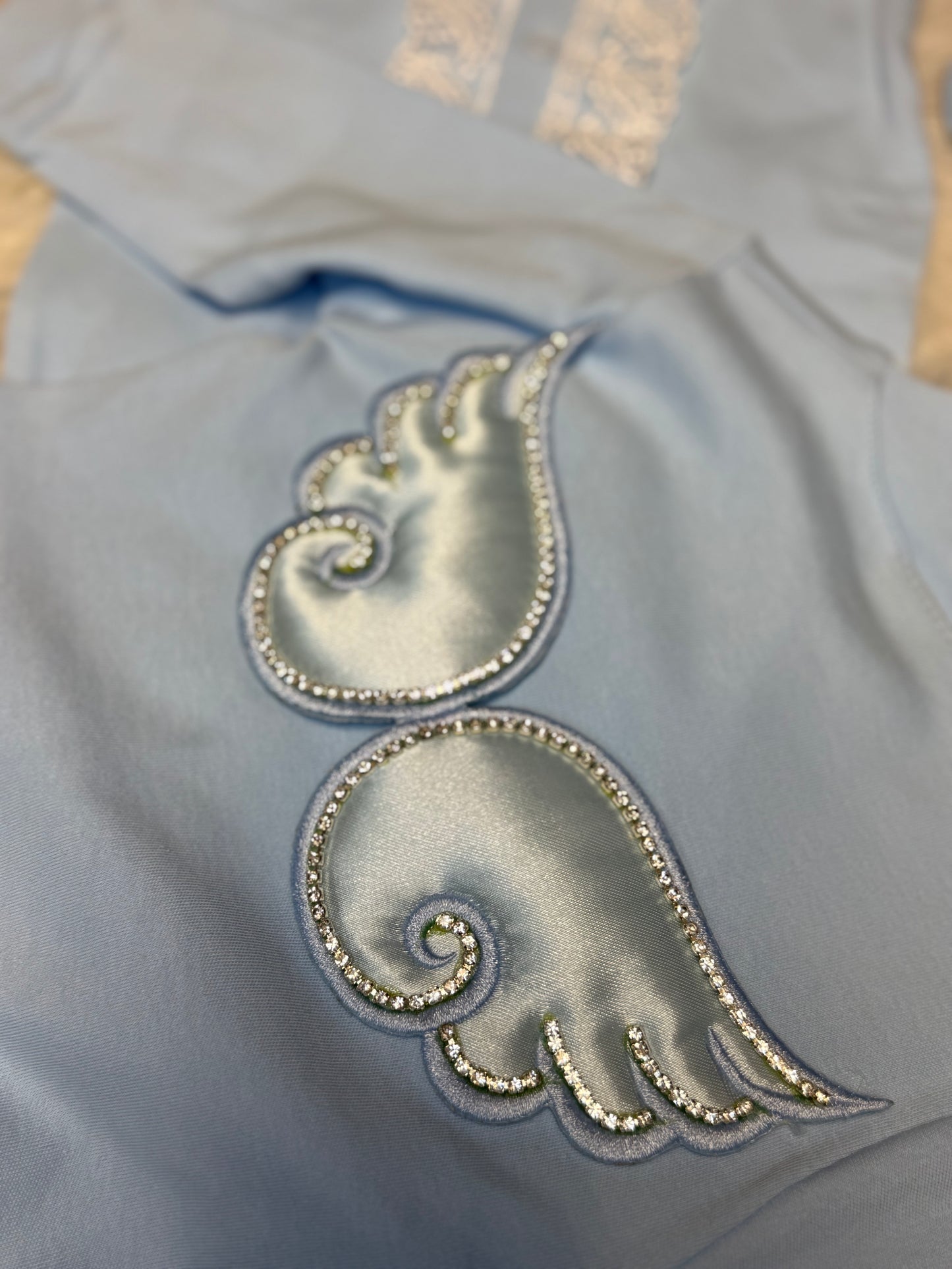 Angel Wings Embellished Baby Set - 3 Pieces