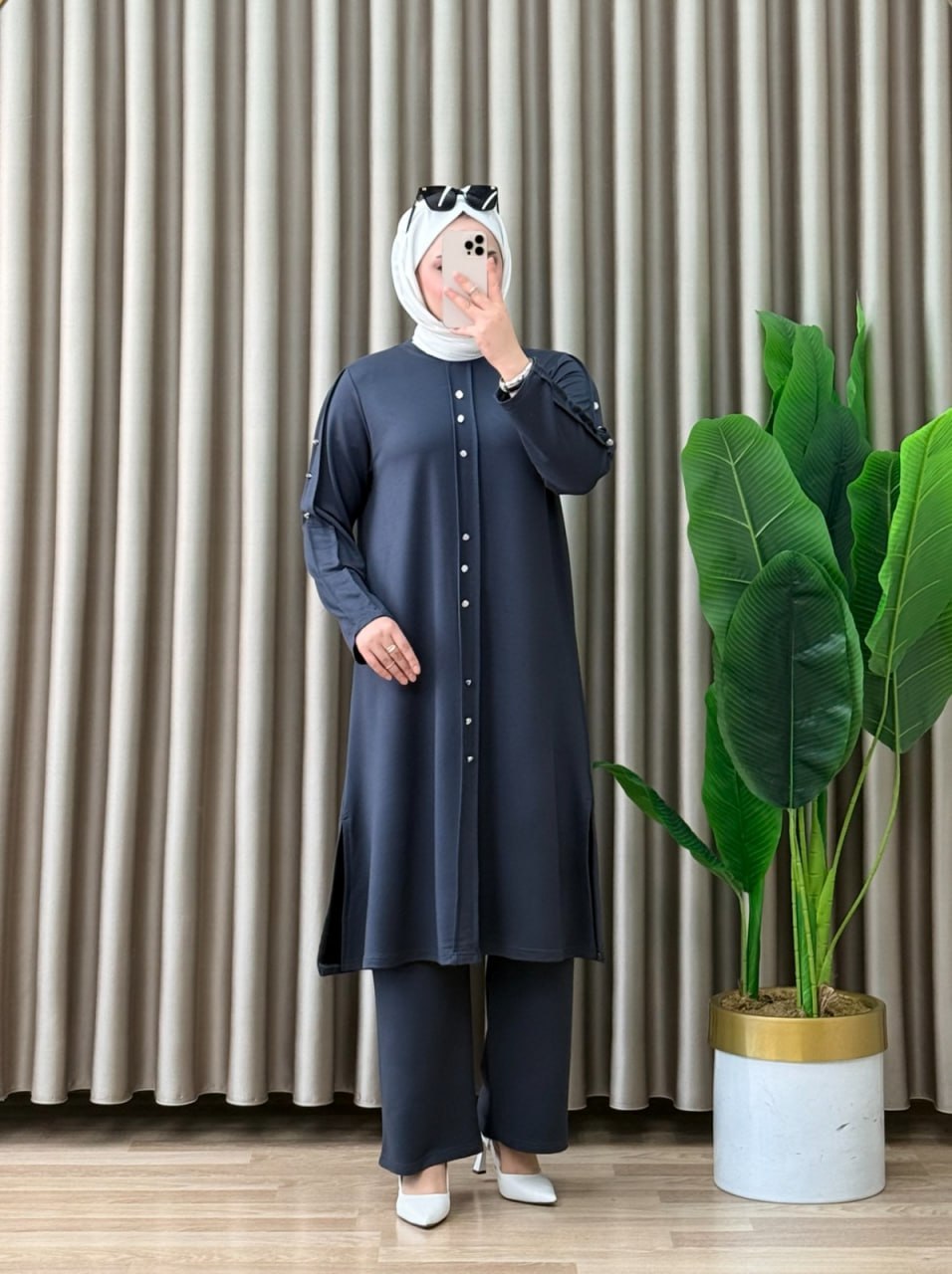 Turkish Button Front Modest Two-Piece Set