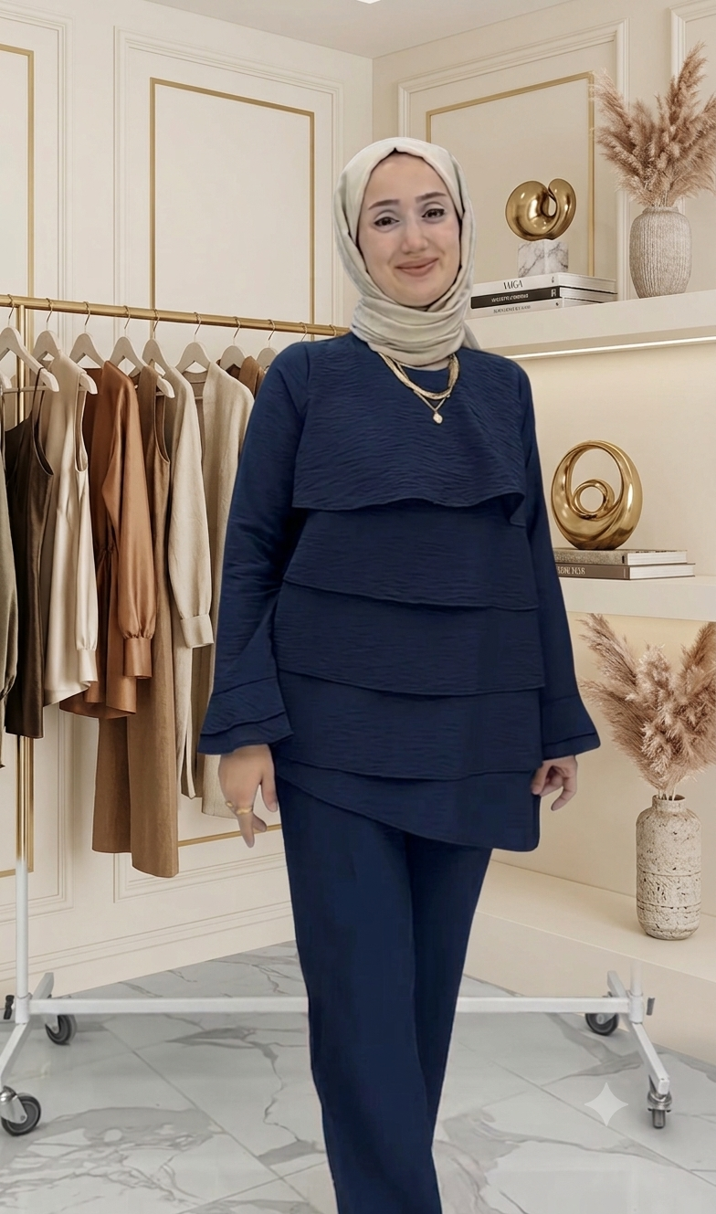 Layered Modest Tunic & Pants Set
