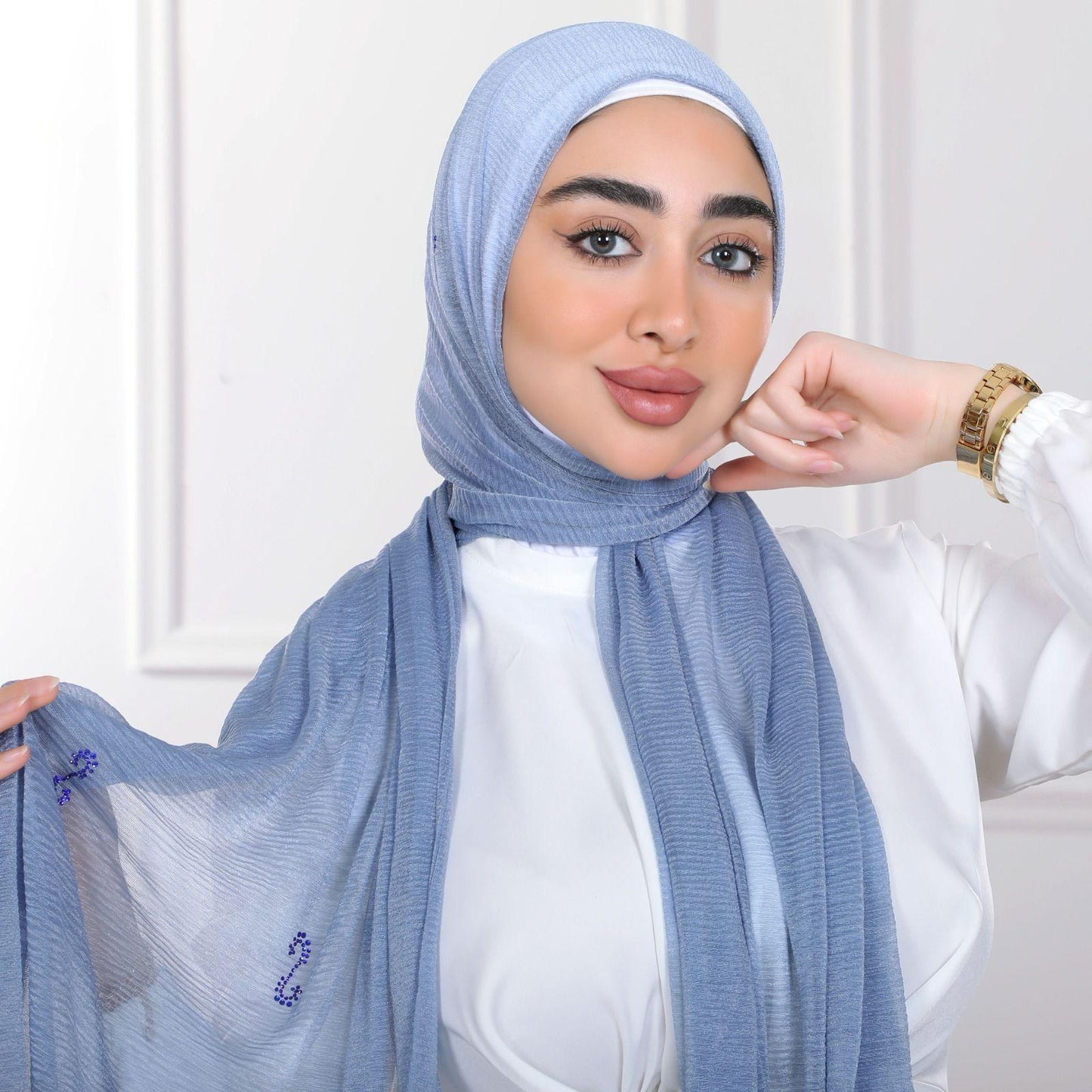 Cashmere shawl with strass