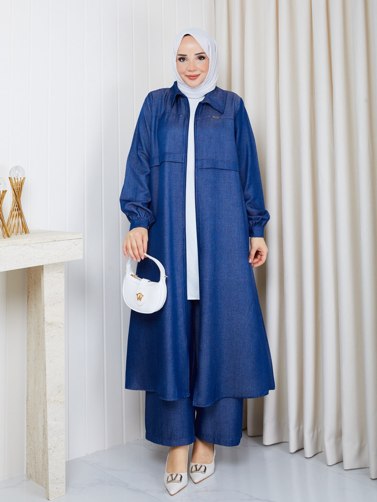 Sama Denim set - 2 Piece Modest Set in Blue