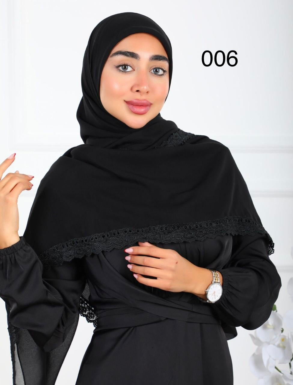 ايشارب كريب  خليجي.                Gulf Crepe Hijab  – Elegant Statement Scarf