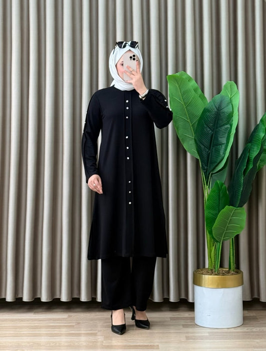 Turkish Button Front Modest Two-Piece Set