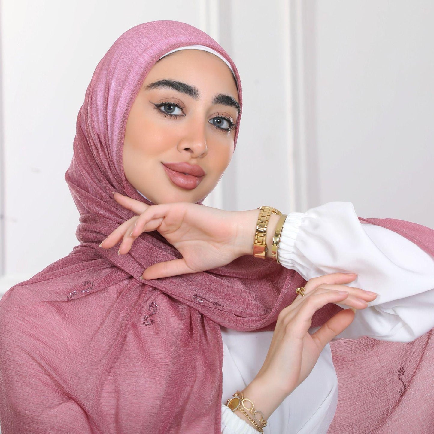Cashmere shawl with strass