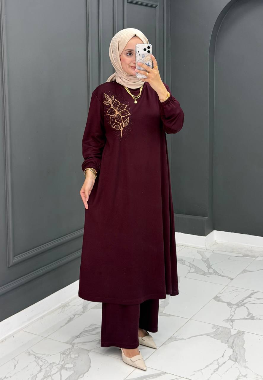 NOUR Set - Floral Embroidered Modest Set