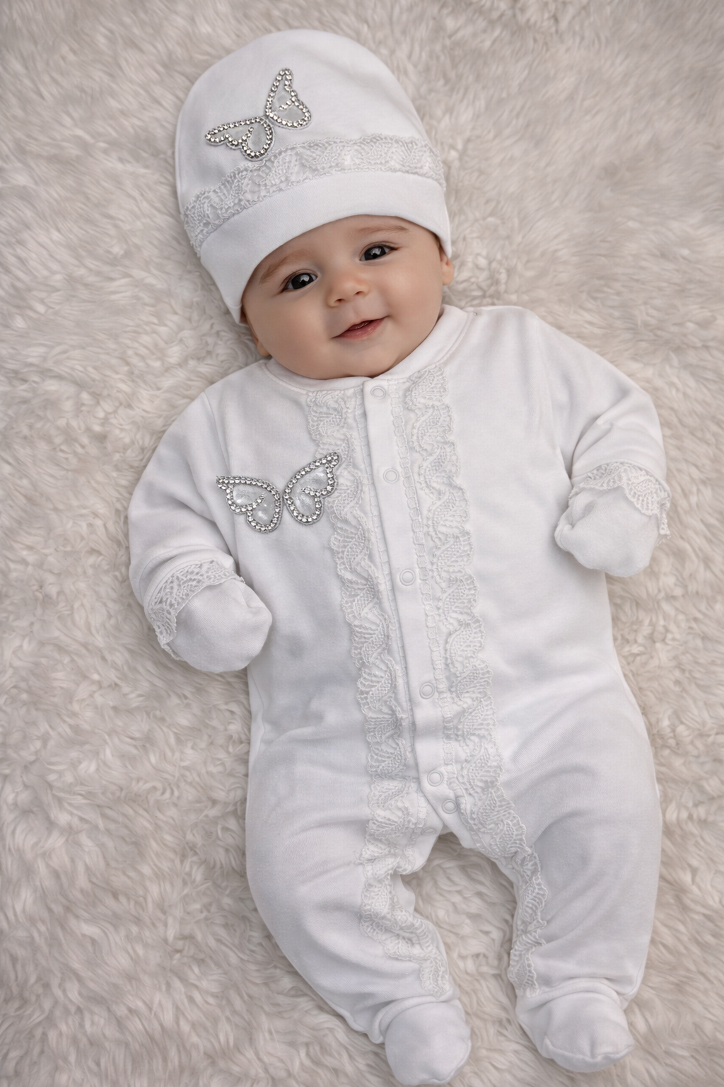 Butterfly Dreams Embellished Baby Set - 3 Pieces