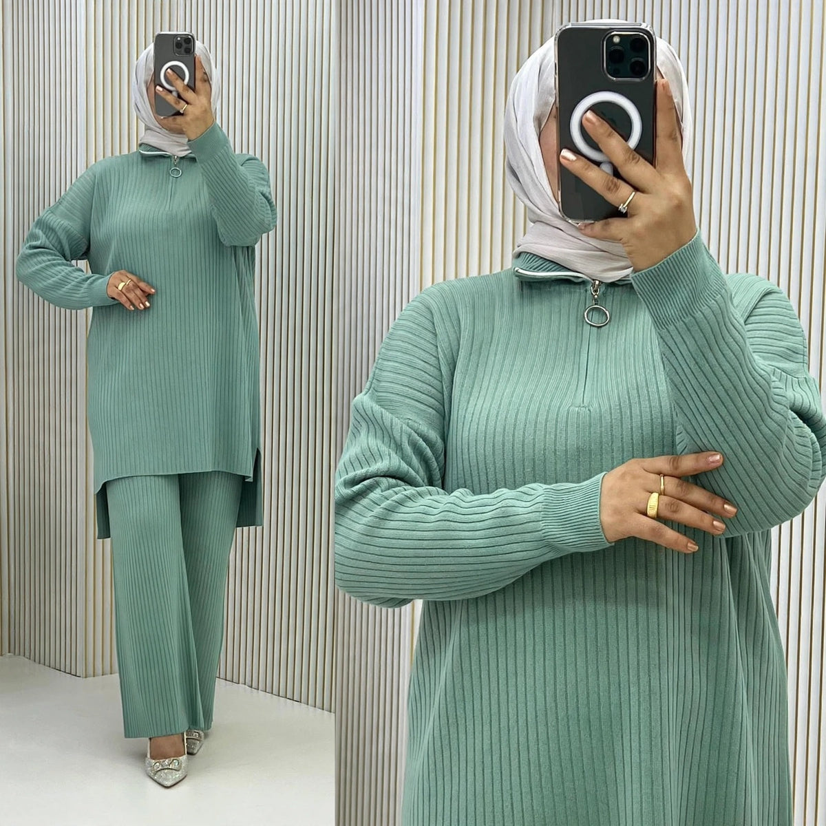 knitted trouser suit
Standard size