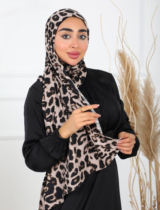 Leopard Print Lycra Hijab
