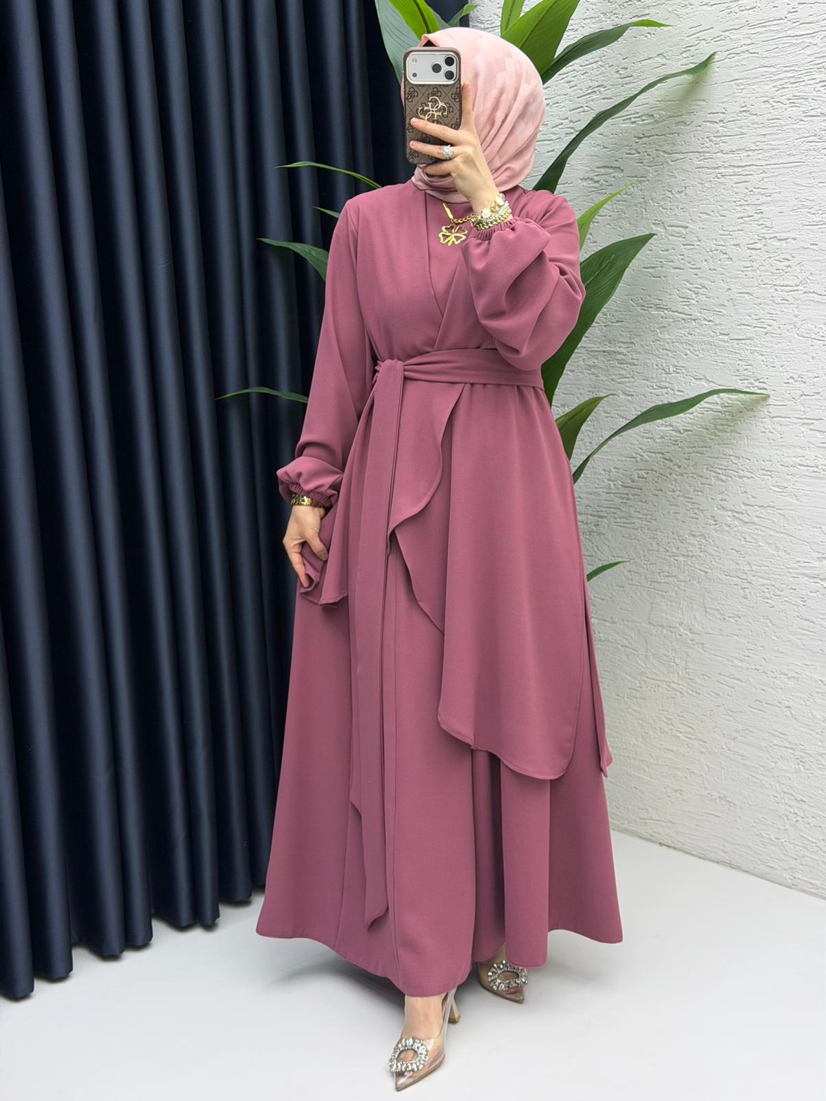 Elegant Wrap Tunic & Wide-Leg Pants Set