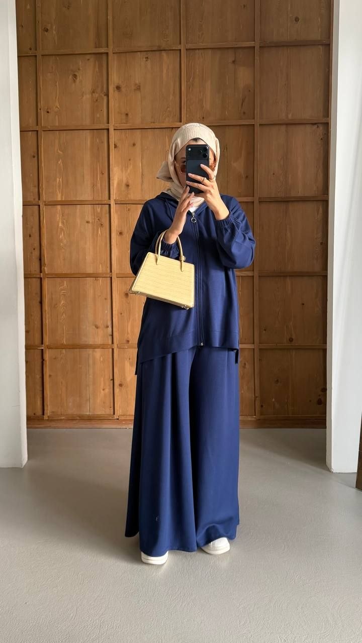 Zip-Up Hoodie & Wide-Leg Pants Set