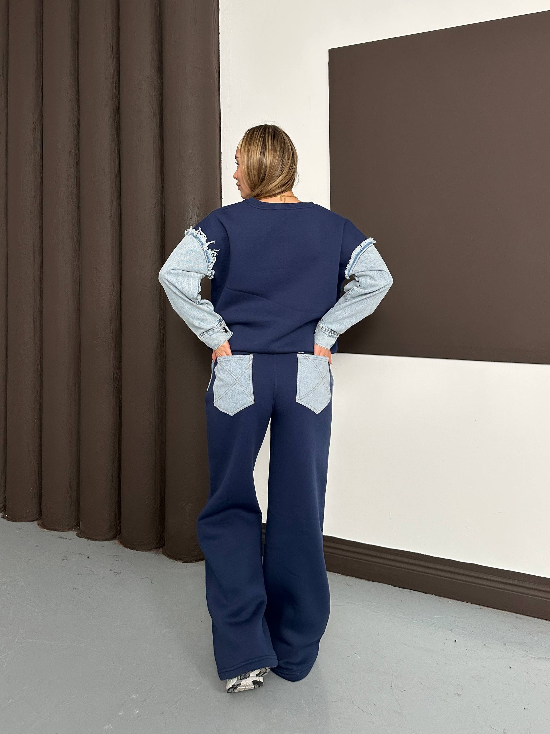 Women’s Cozy Fleece Set – Navy with Denim Star Patch