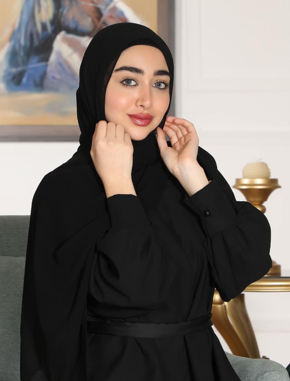 Crepe  hijab with attached ninja